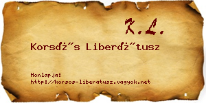 Korsós Liberátusz névjegykártya